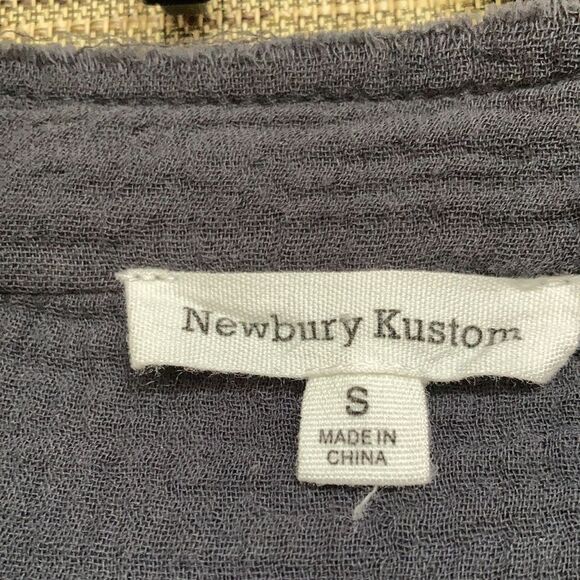 Newberry Kastom oversize crinkle cotton top shirt color asphalt grey - Picture 3 of 7
